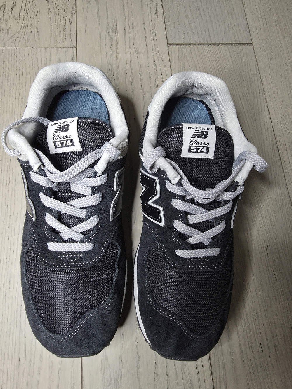 New Balance Navy and White 574 Retro Running Sneakers